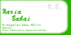maria babai business card